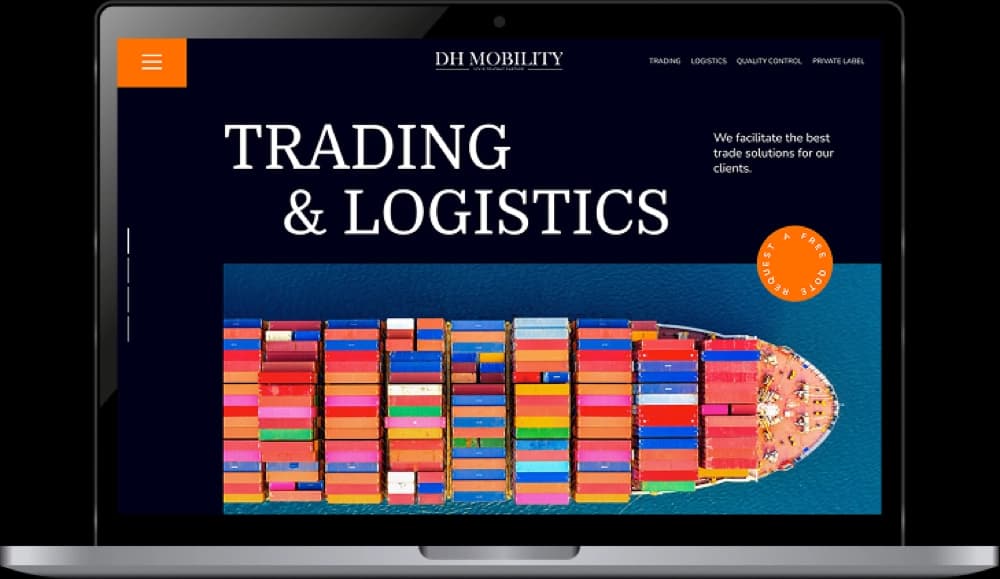 Screenshots van de website van DH Mobility