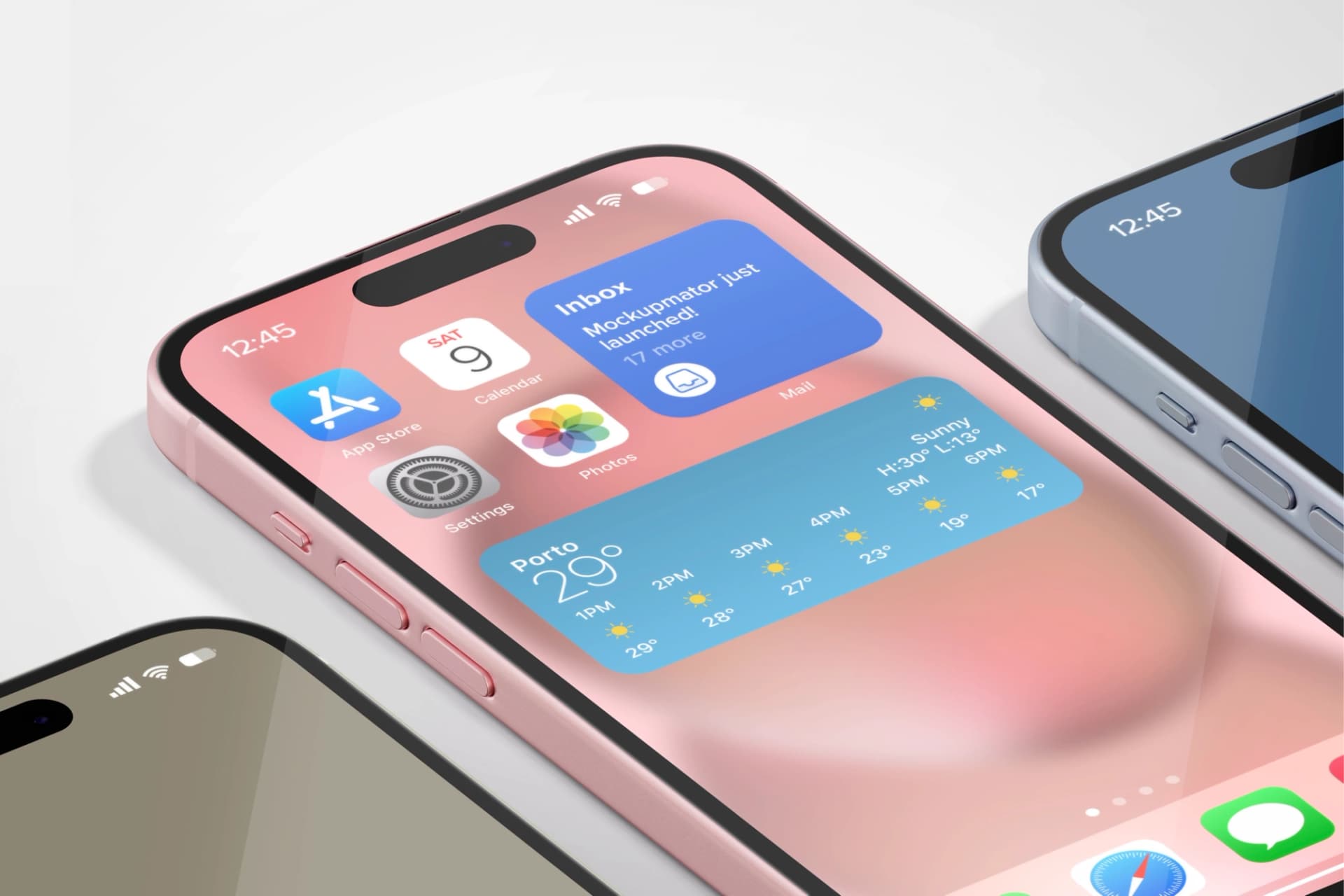 Stijlvolle zwart-wit foto van twee mobiele telefoons